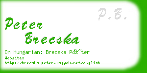 peter brecska business card